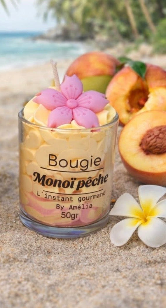 Mini bougie monoï pêche