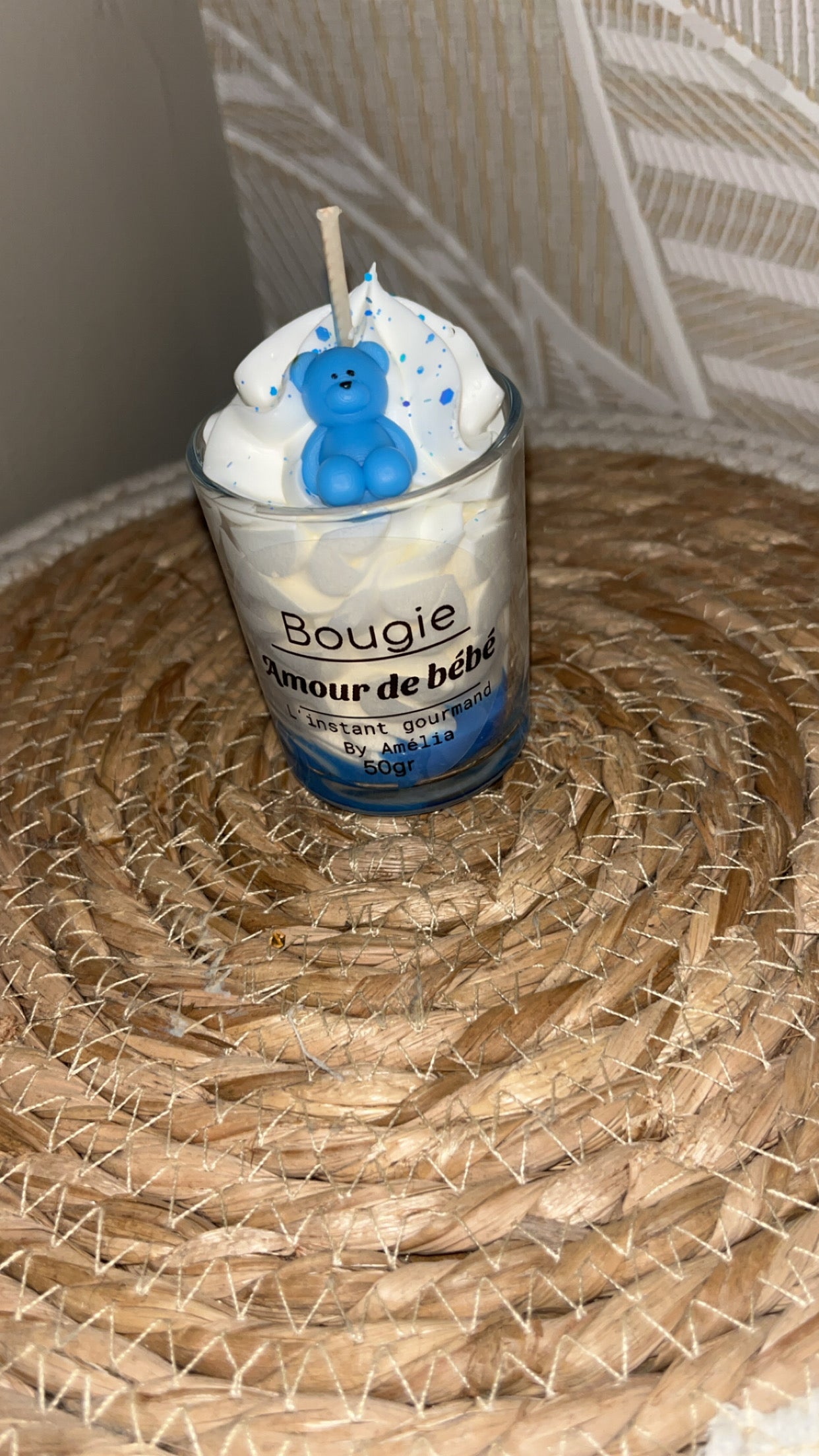 Mini bougie musty bleu